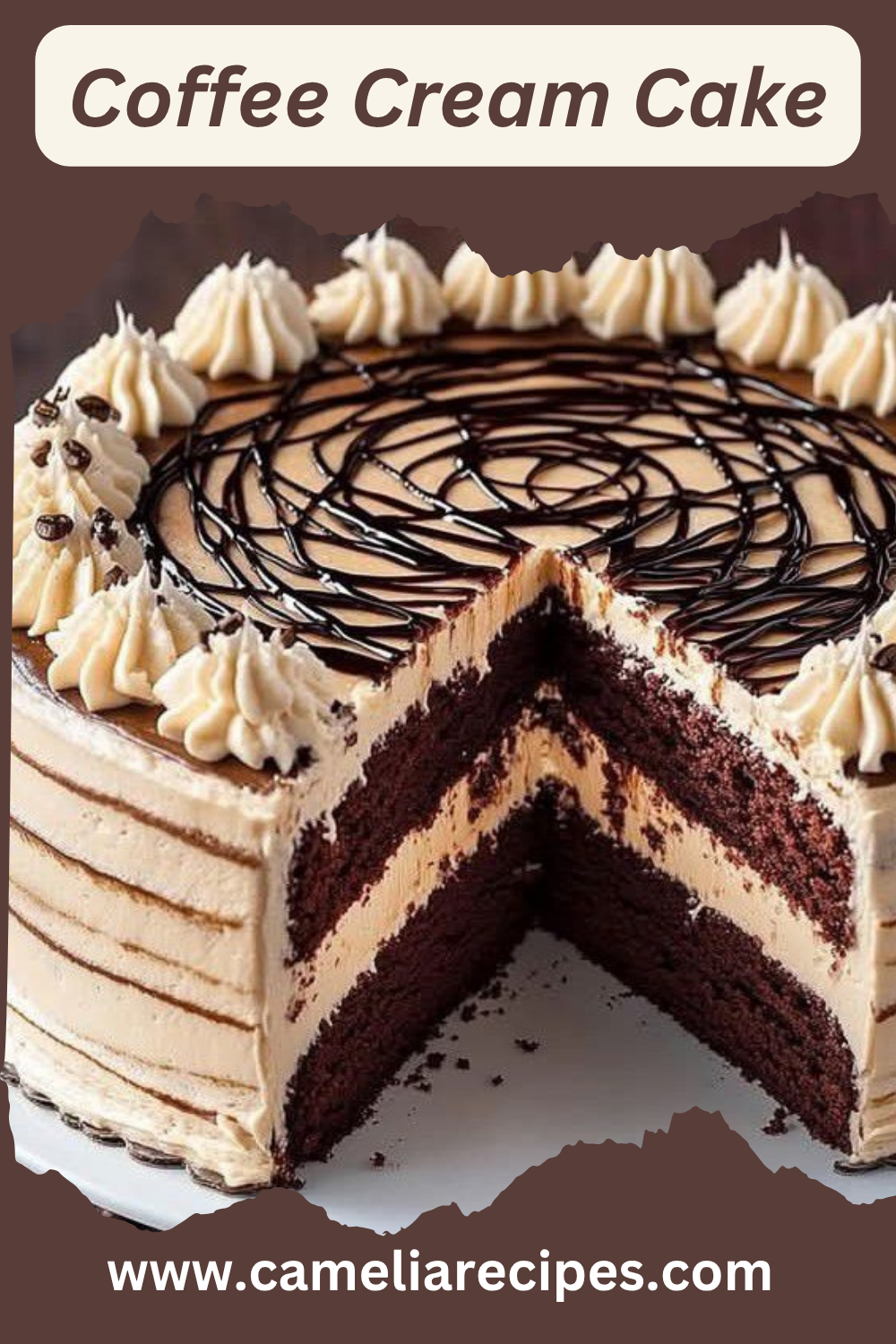 A slice of moist coffee crumb cake topped with golden brown cinnamon streusel, served on a white plate beside a steaming cup of coffee.